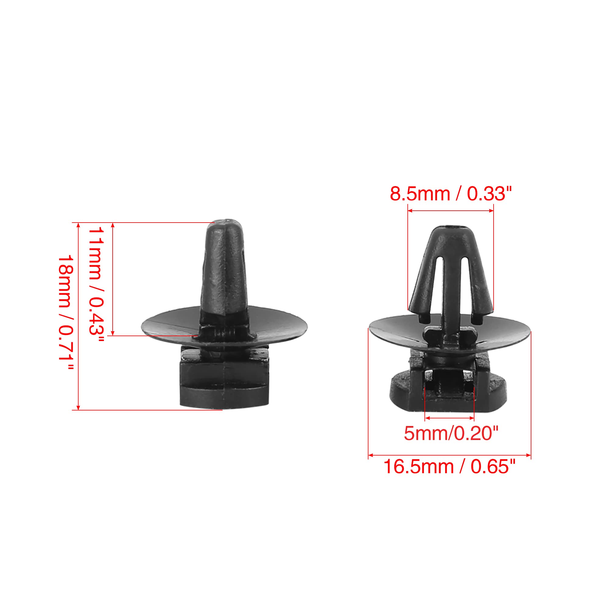 25x Verkleidung Clips Befestigung Klips Halter Universal Schwarz