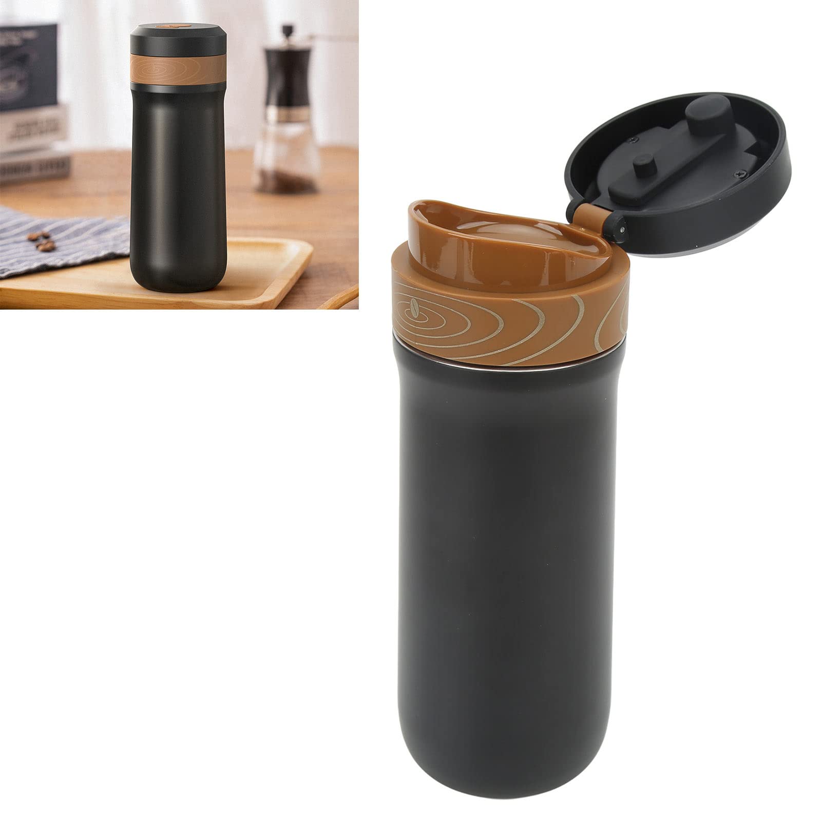 Portable Coffee Maker,French Stainless Steel Insulated Coffee Press,Car Travel Coffee Mug,Tea Maker Coffee Pot Outdoor Coffee Mug Cup,for Camping and Traveling