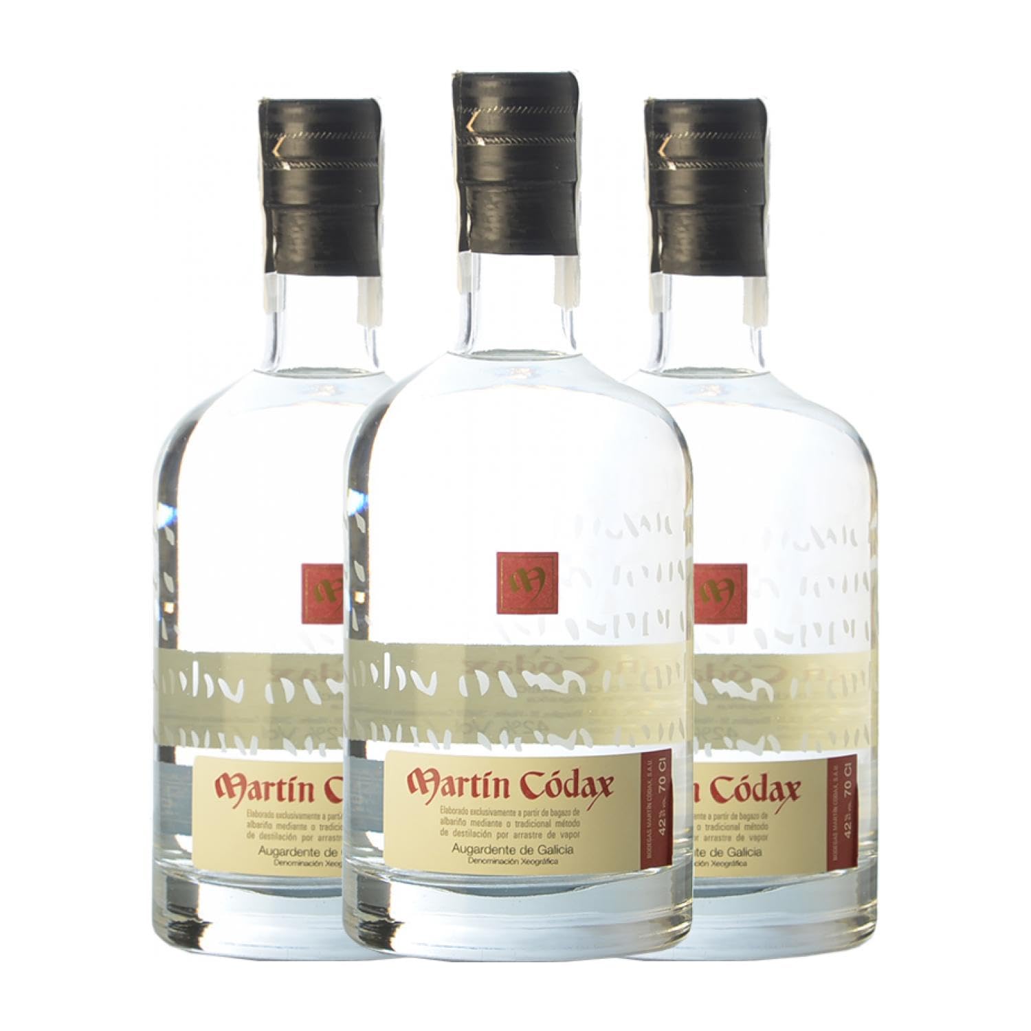 Orujo Martín Códax Aguardiente Orujo de Galicia 70 cl (Caja de 3 Botellas de 70 cl)