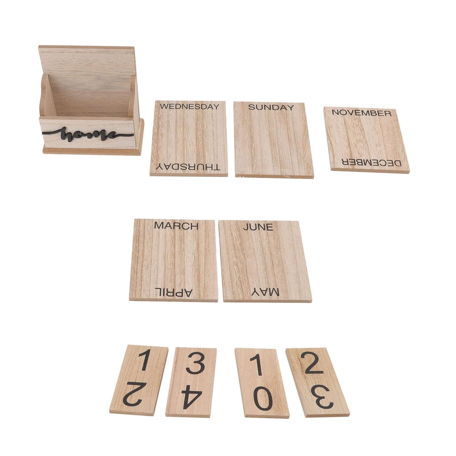 Calendario da Tavolo Perpetuo in Legno Calendario Perpetuo retrò Blocco in Legno Massello Classico Bellissimo Calendario da Tavolo Vintage Natività Antica Avvento