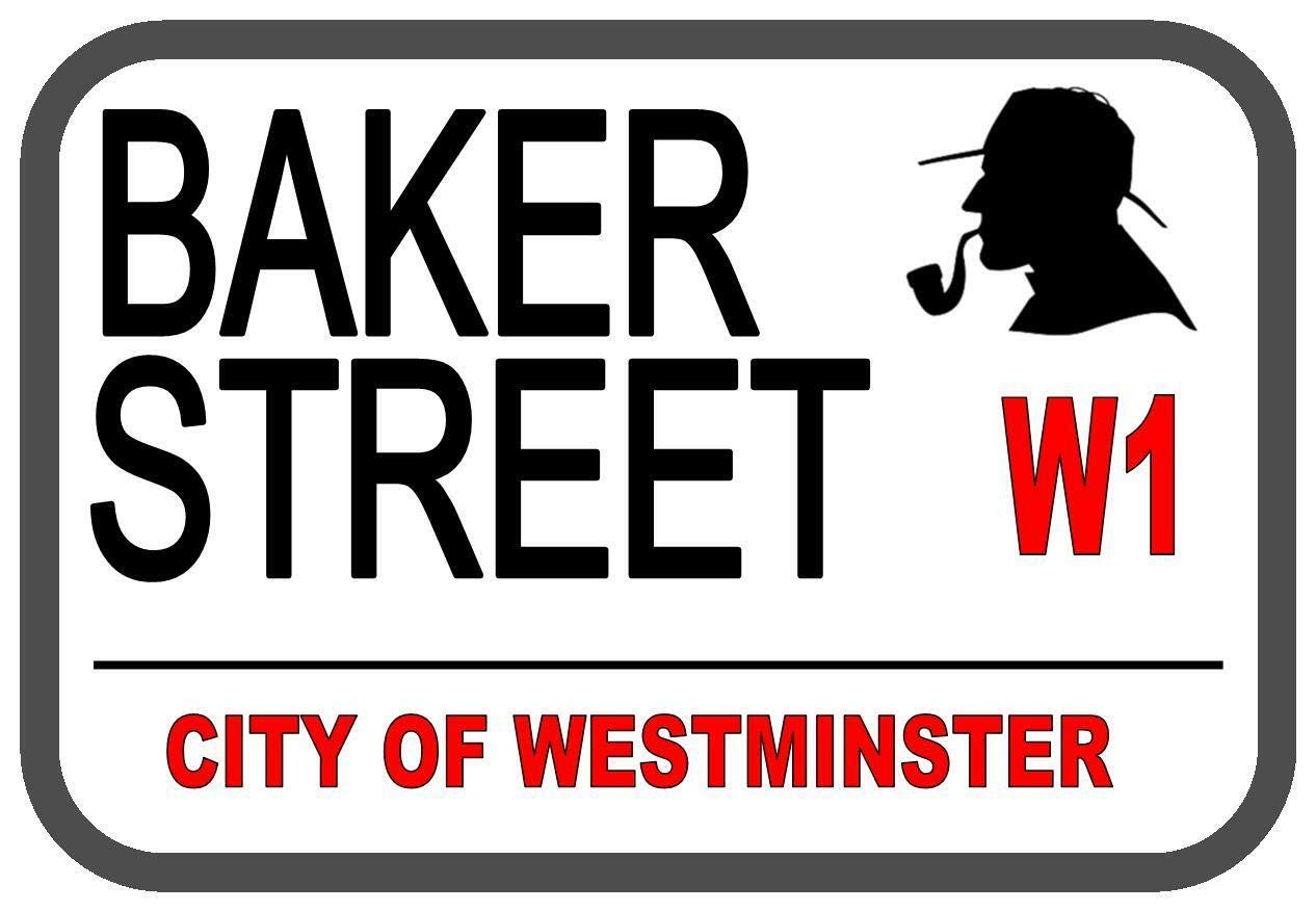 Inga Sherlock Holmes Baker Street Metal Sign Retro Decor Plaque 8X12 inch