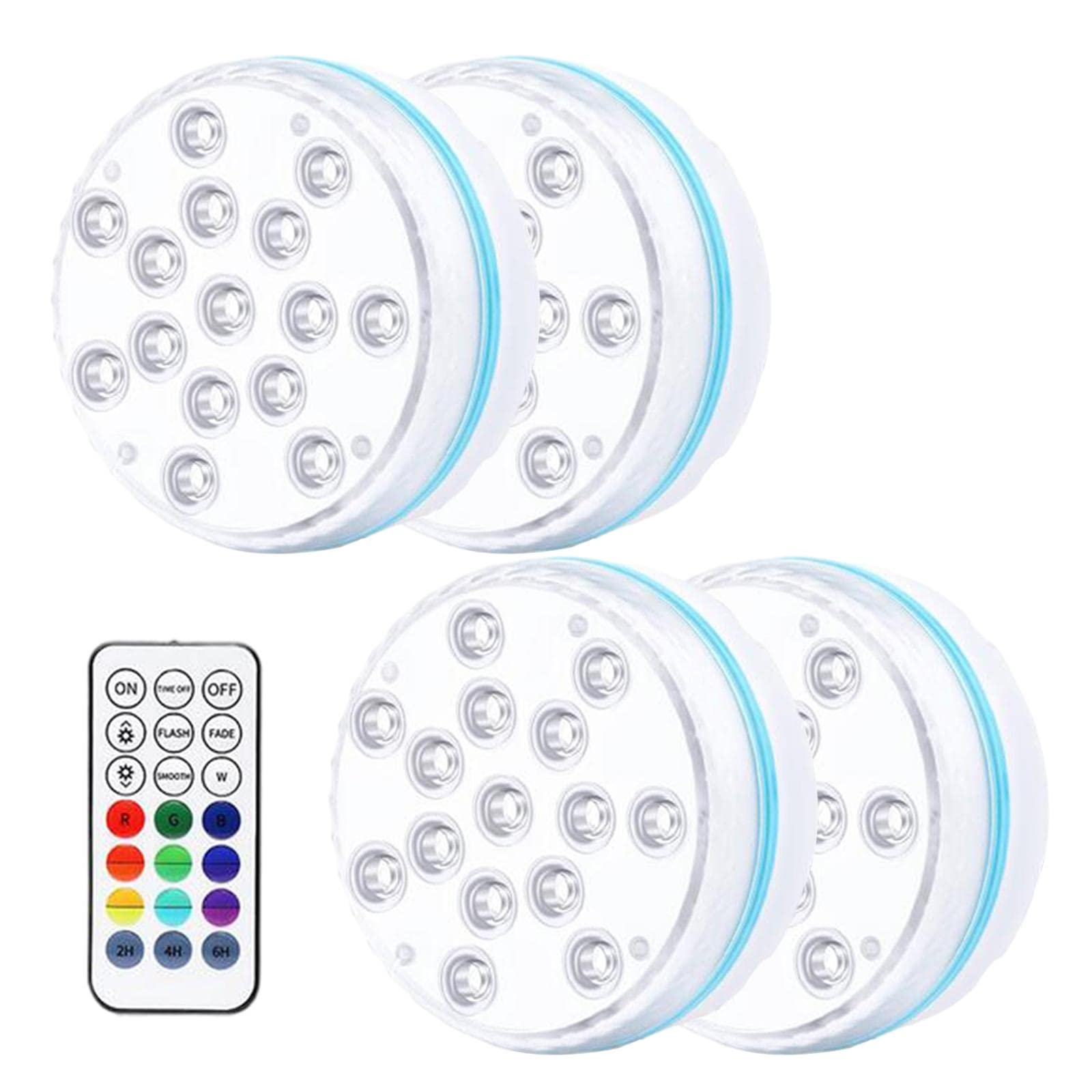 Submersible LED RGB Lights Decoration 21 Key for Home Decor Lighting Pond 4 Lights 1 RF Remote |Pool & Spa Lights|Home & Garden-image-22