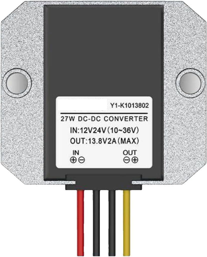 10~36V24V12V to 12V13.8V19V24V Power Converter Automotive DC Buck Module Regulator(10-36V to 13.8V 2A Aluminum)