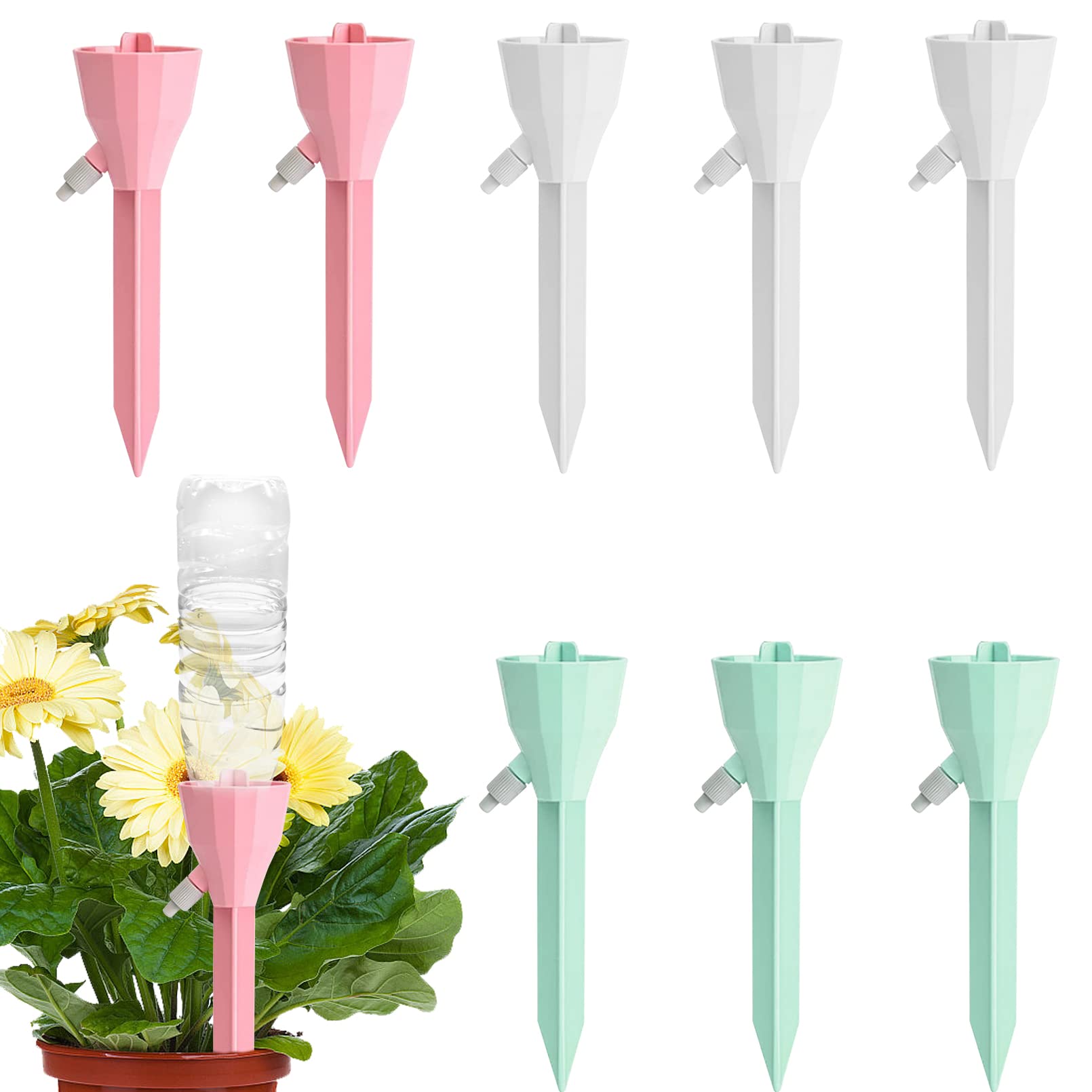 Cokacot 9 Pack Upgraded Plant Watering Spikes Adjustable Water Spikes Dripper Watering Planter Insert Drip Irrigation with Slow Release Valve for Home & Garden Indoor & Outdoor