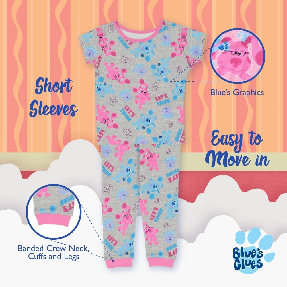 Nickelodeon Unisex Kids' Paw Patrol | Baby Shark | Blue's Clues & You 4-piece Snug-fit Cotton Pajama Set - Image 5