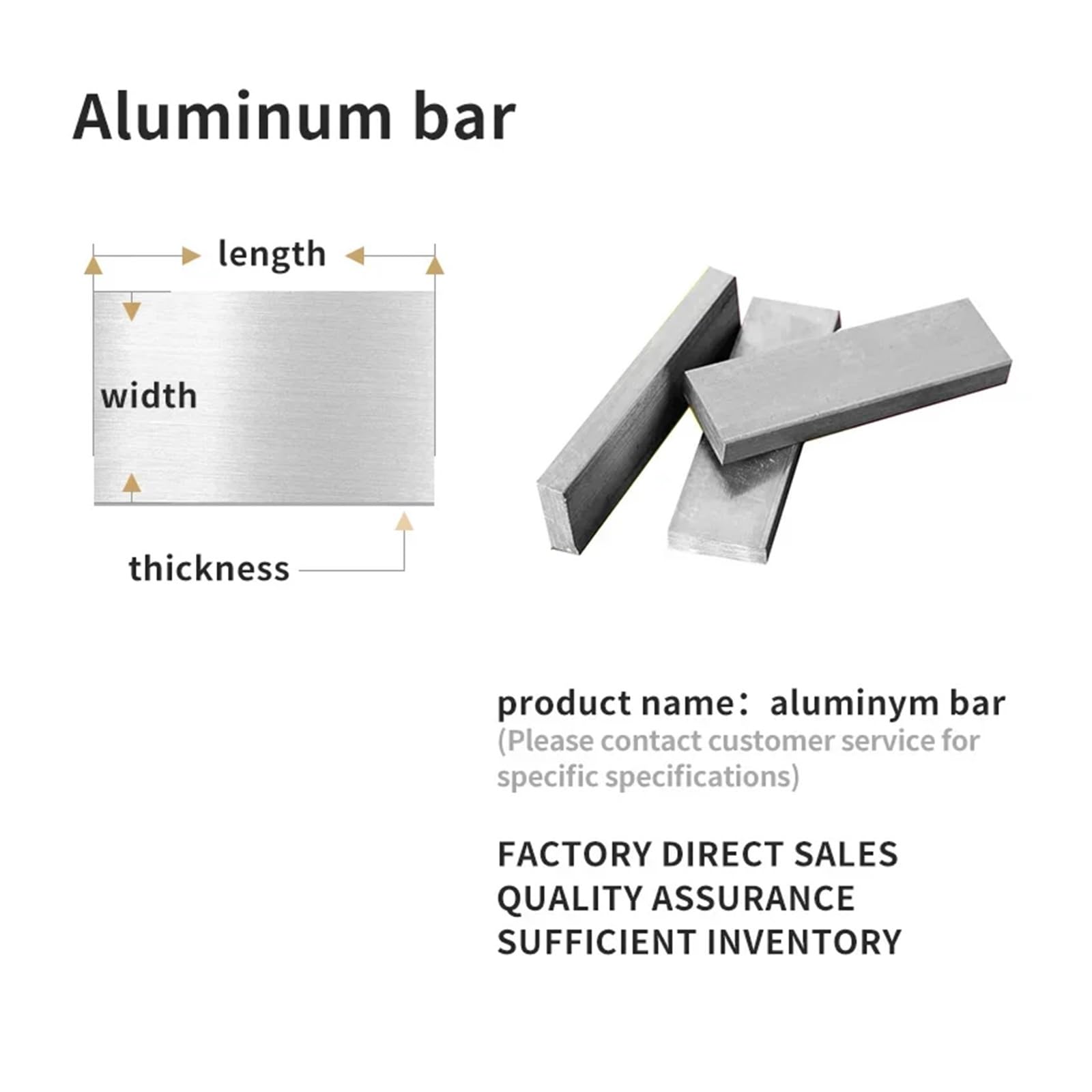 Barre Plate en Aluminium, Épaisseur 5 mm Largeur 5-80 Longueur 300 500 mm Alliage d'aluminium Plaque de Barre Plate en Aluminium(5 x 65 x 500mm)