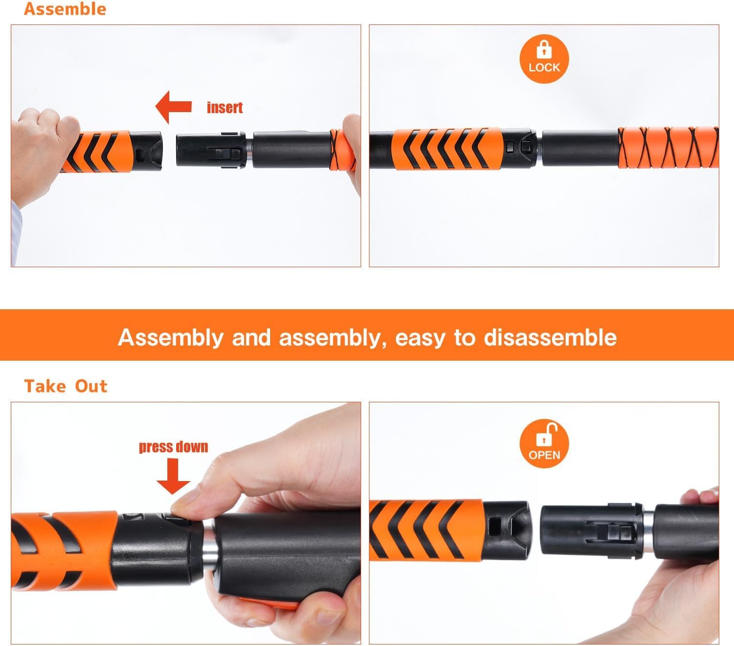 Direct 90-110CM Auto Ausziehbare Schneebesen,Reinigungsbürste Eiskratzer Schneebürste für Auto LKW SUV MPV Leichtes Haltbarkeit,mit Schaumstoffgriff and 180 ° Grad Bürstenkopf(orange Farbe)