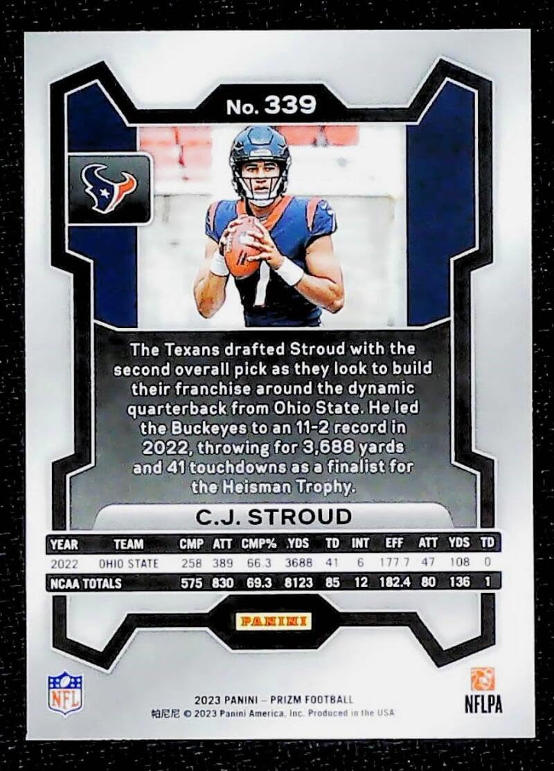 トレーディングカード PANINI Amazon.com: 2023 Panini Prizm #339 C.J. Stroud RC Rookie Houston