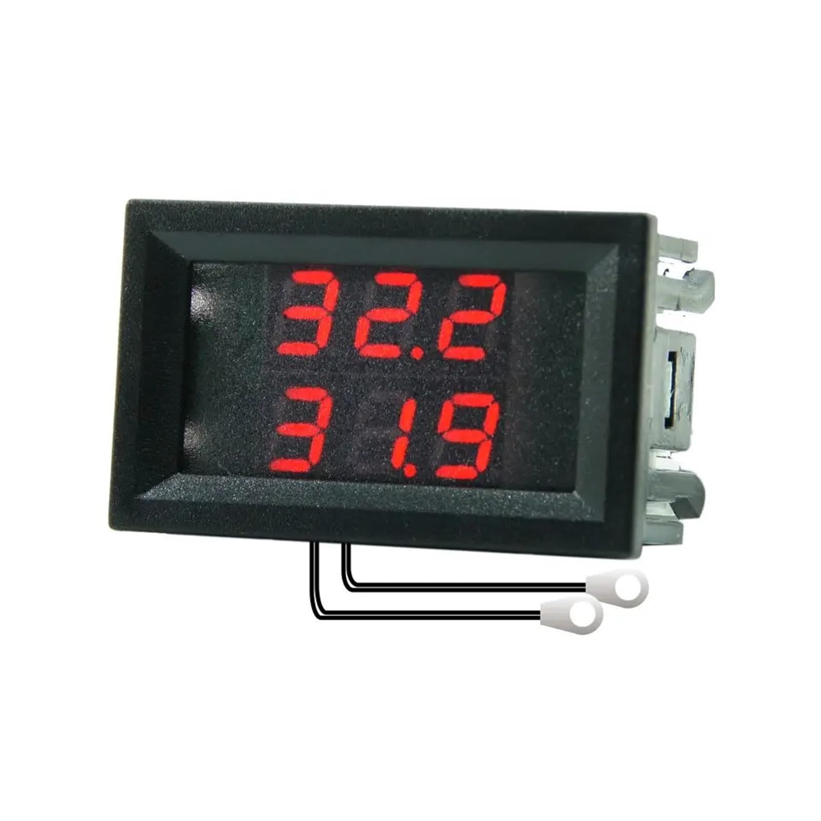 10 sztuk DC4-28V termometr cyfrowy podwójny wyświetlacz mini wodoodporna metalowa sonda NTC czujnik temperatury do wnętrza samochodu (niebieski 3 bity)
