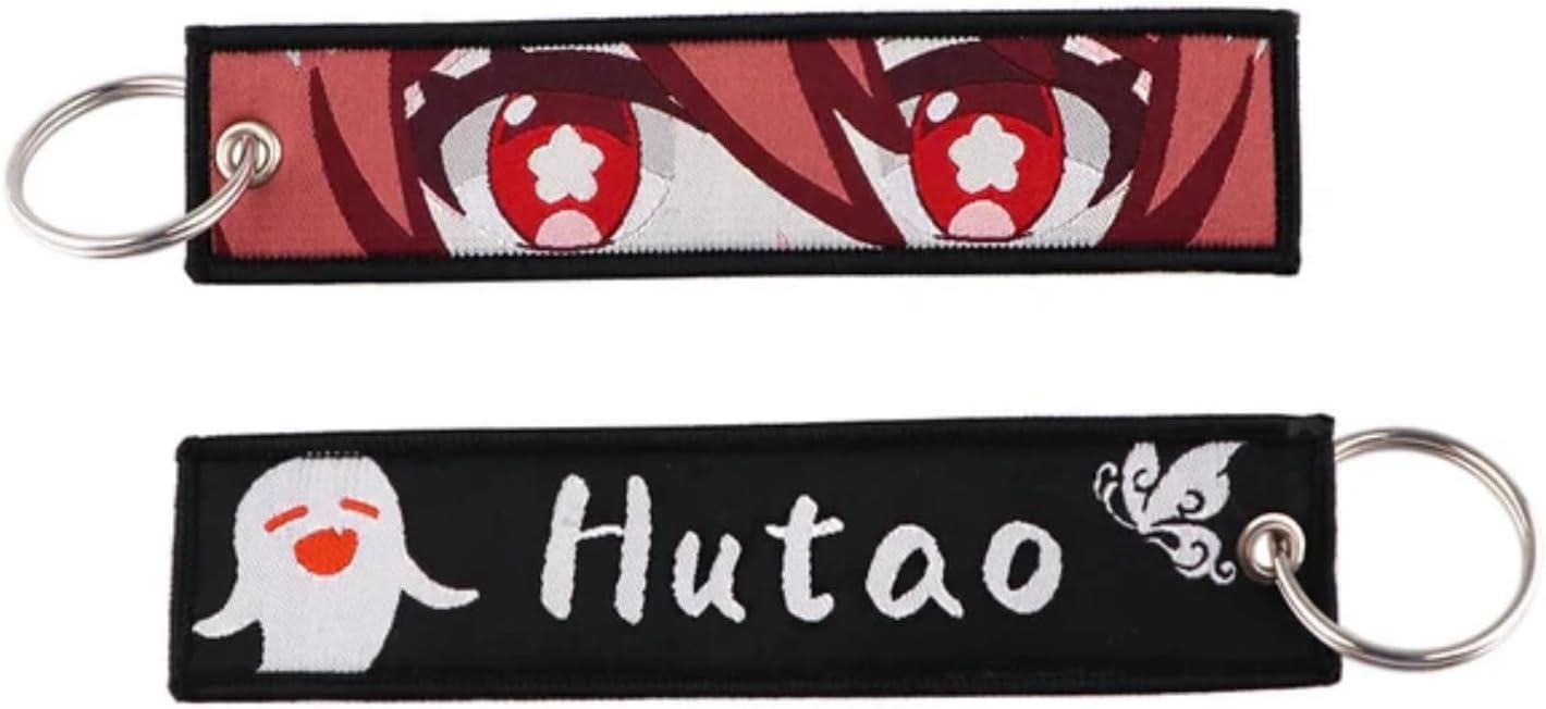 Pinstant Genshin Impact Hu Tao Anime Manga Hutao Keychain Key Tag Chain Fob Ring