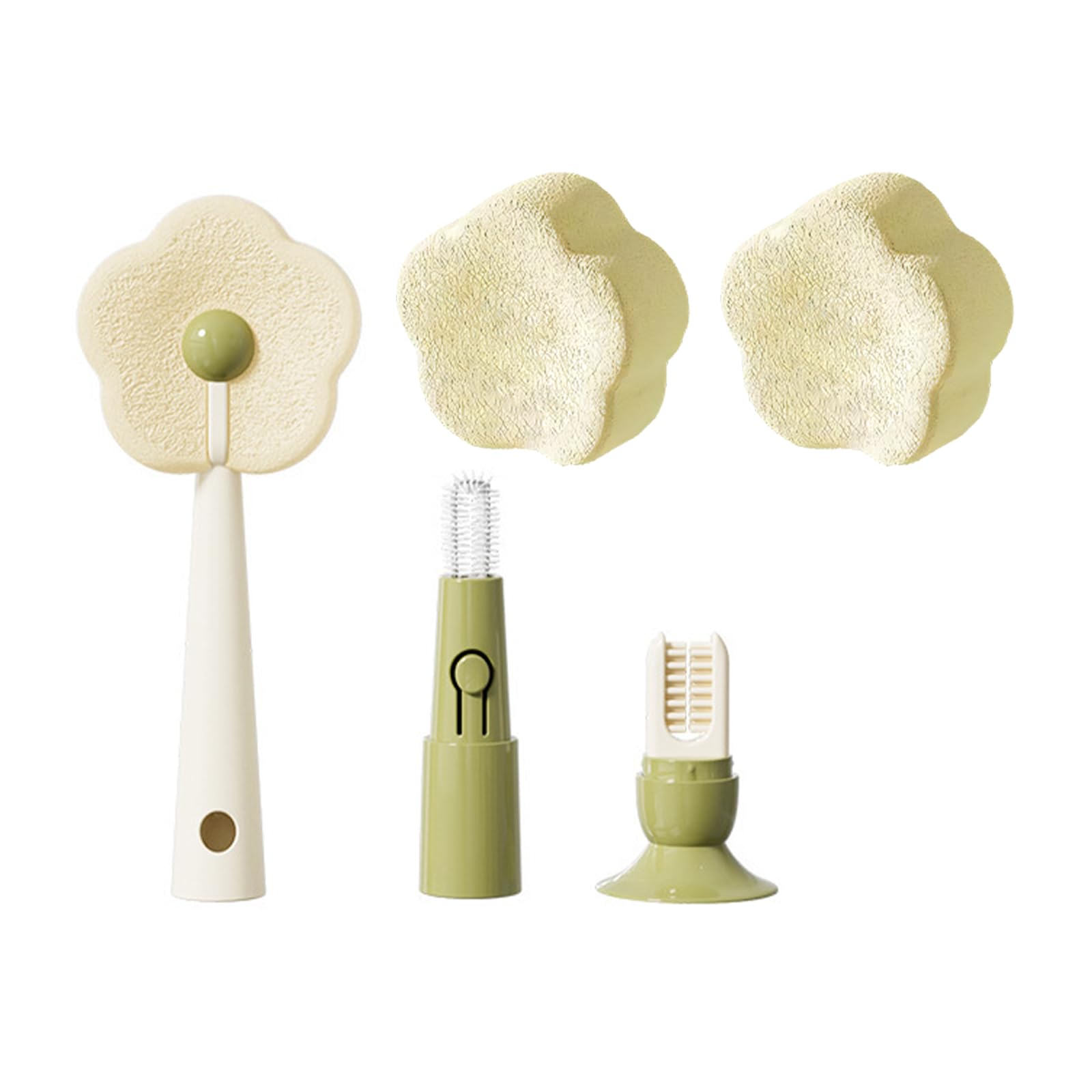 Zxfdsfdbnm Sponge Brush Cleaner with Suction Cup for Water Bottles Mugs and Glass Cups with Gentle NonAbrasive Texture Ergonomic Sponge Brush
