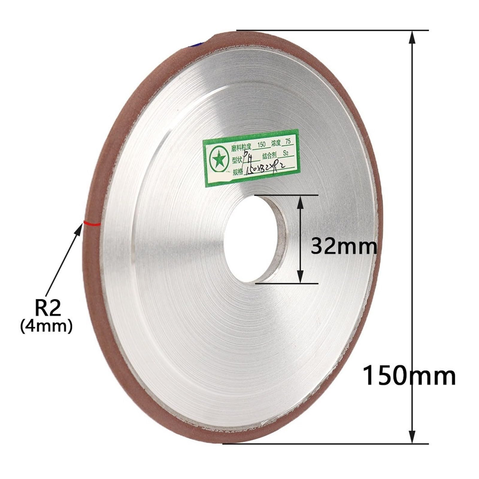 150 mm Schleifscheibe 6 Zoll R1,5 R2 R3 R4 R5 | 6-Zoll-Schleifscheibe for die Endbearbeitung von Fräserkanten(R2)