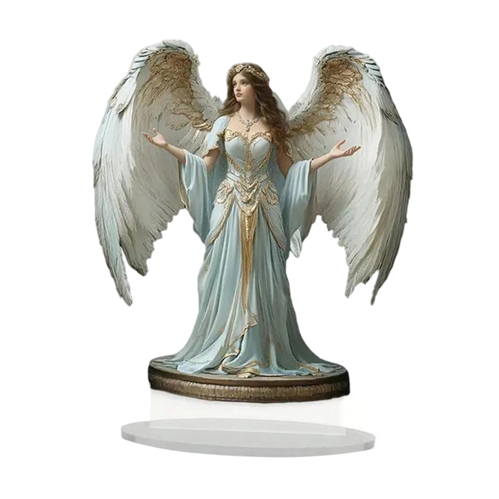 2D Christmas Scene Decor Unique Table Centerpiece for Cabinet Indoor Holiday 20cm Angel | Decorative Figurine for Home | Home Décor Statue