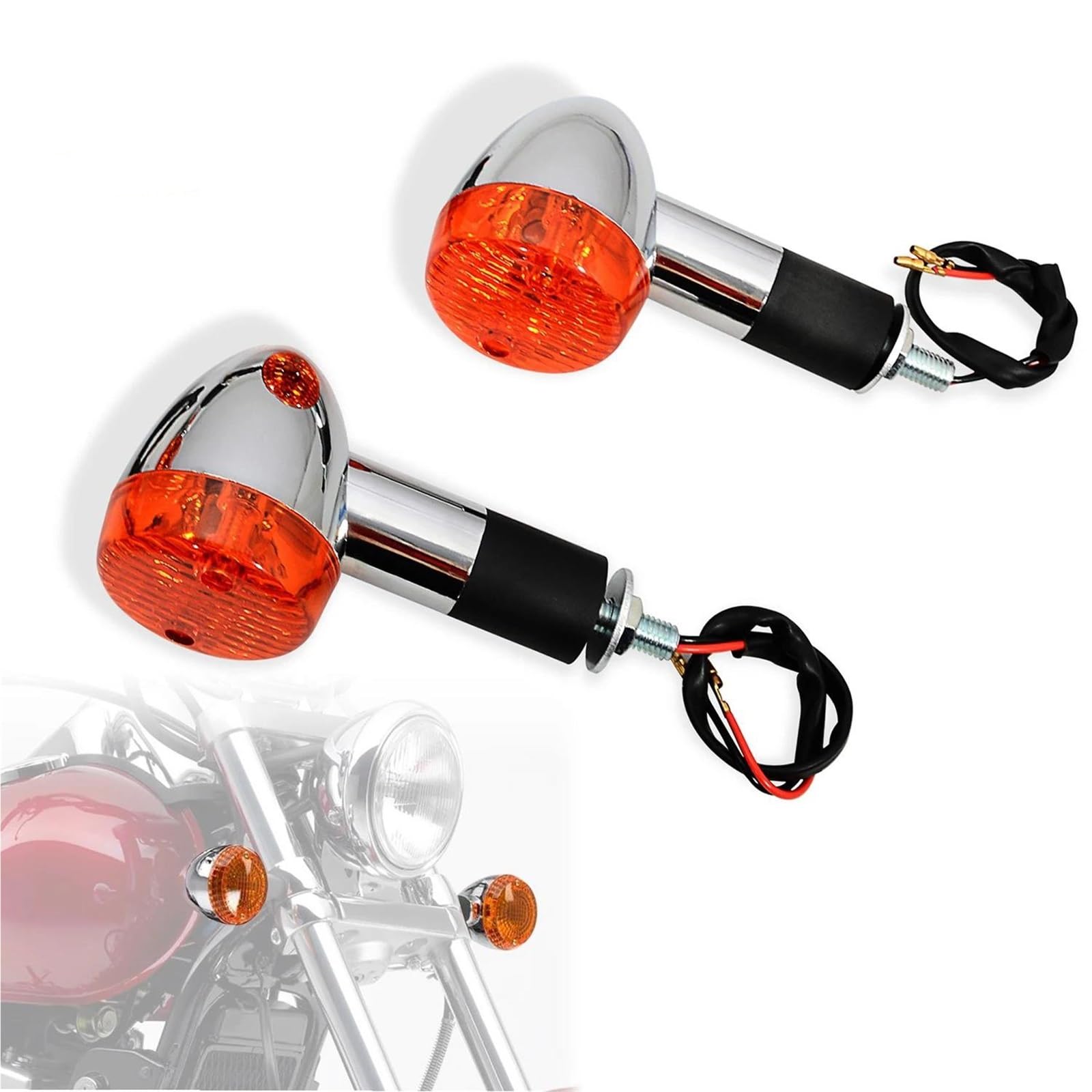 2/4 Luces Direccionales Delanteras Y Traseras para Motocicleta para para Vulcan para VN 750 800 900 1500 1600 1700 2000 Intermitentes(4 Piezas)