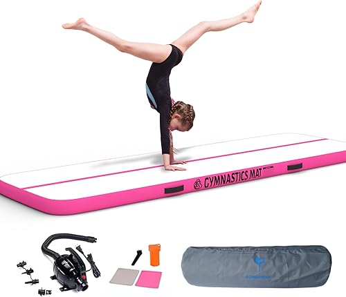HOEXISUP Colchoneta inflable de gimnasia de aire de 4 pulgadas de grosor, pistas de gimnasia para uso domésticoentrenamientoanimadorayogaagua con