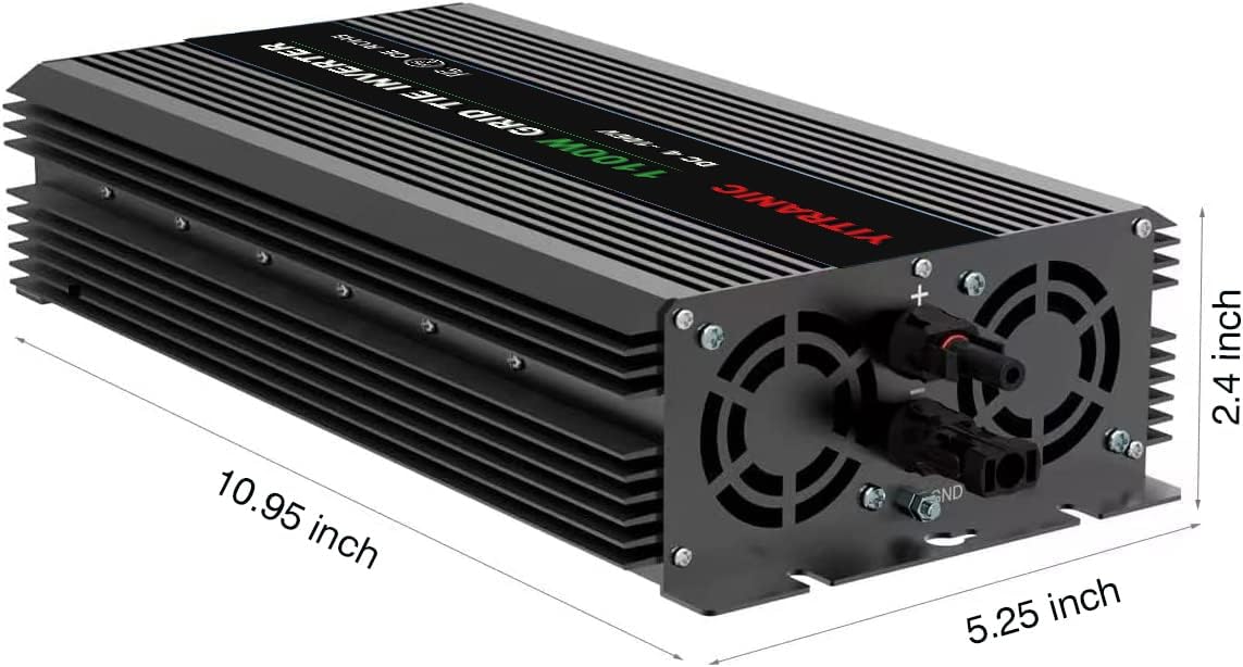 1100W Grid Tie Solar Inverter with MPPT Function DC 46-114V AC 90-130V 60Hz, for Home Solar System, >92% Efficiency