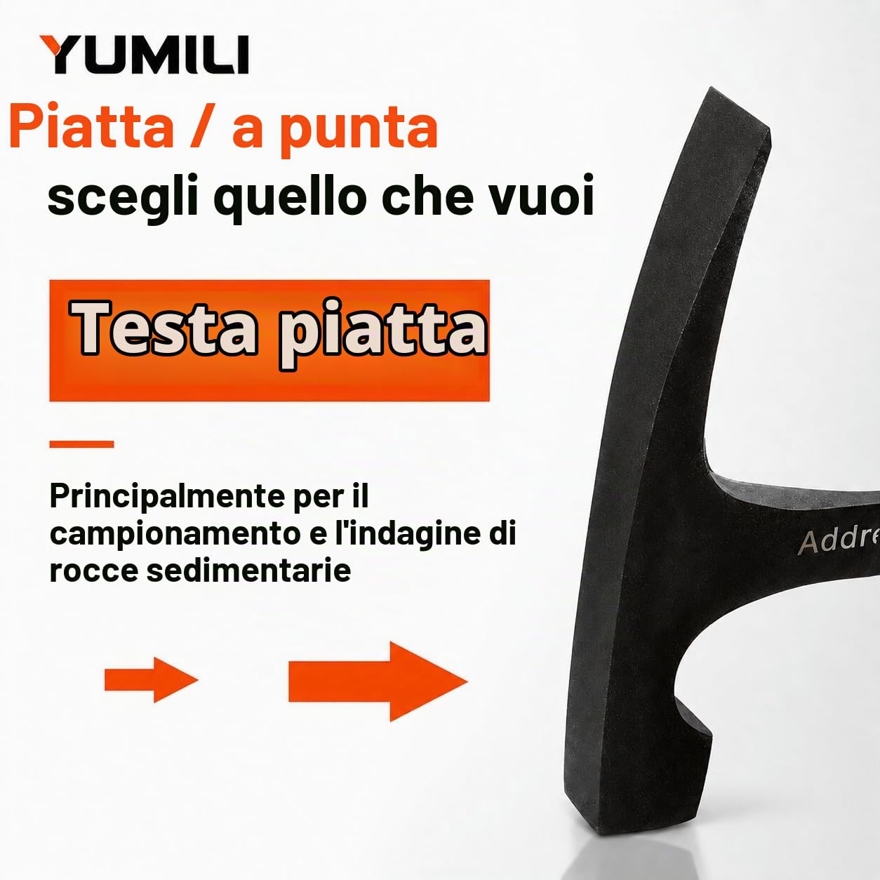 Martello Esplorazione Geologica, Martello Geologico Professionale, Martello per Indagini Geologiche, Martello per Roccia Geologica, Strumento per Esplorazione Geologicas e Minerale all'Aperto, 285 mm
