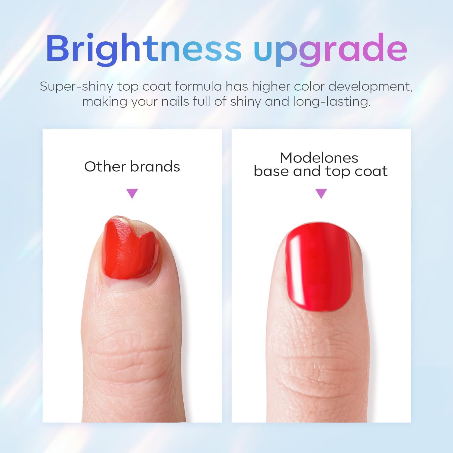 Modelones Base e Top coat Semipermanente per Unghie Smalto 2 x 10ml Soak Off Top Coat in Smalti per Unghie in Gel UV LED Manicure Kit Ricostruzione Unghie