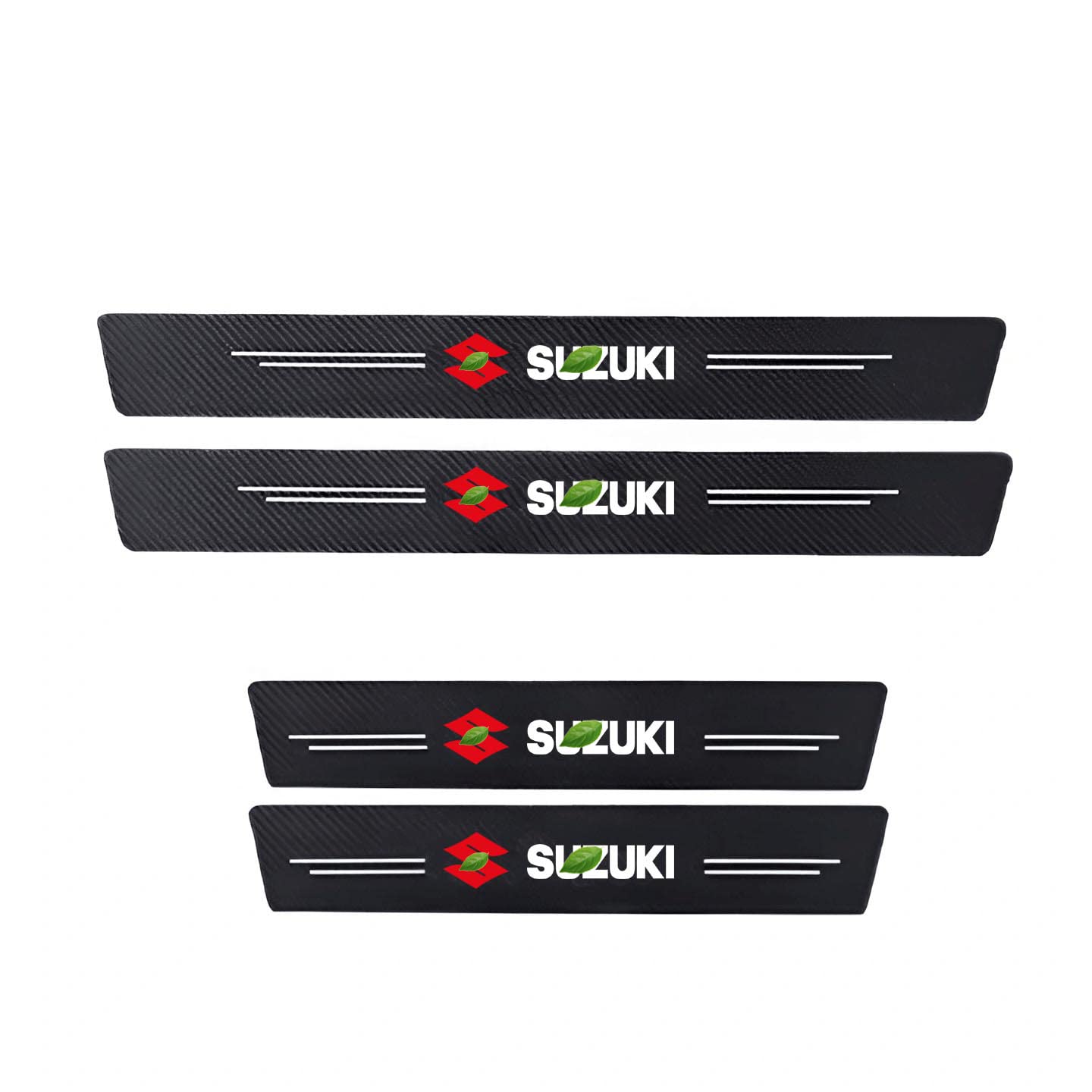 ZOTIMO 4Pcs for Car Door Sill Protector Carbon Fiber Leather Sticker