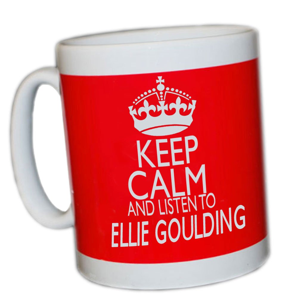 K&H Enterprises Red,White Keep Calm And Listen To Ellie Goulding (Red) Mug