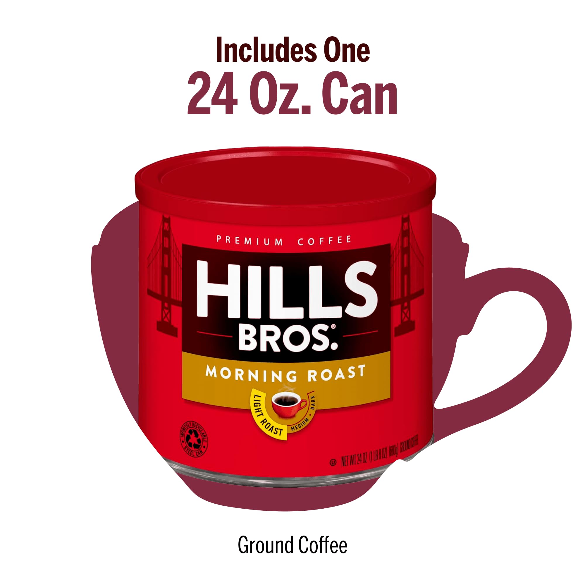 Amazon.com : Hills Bros. Ground Coffee - Morning Roast, 24 oz Can