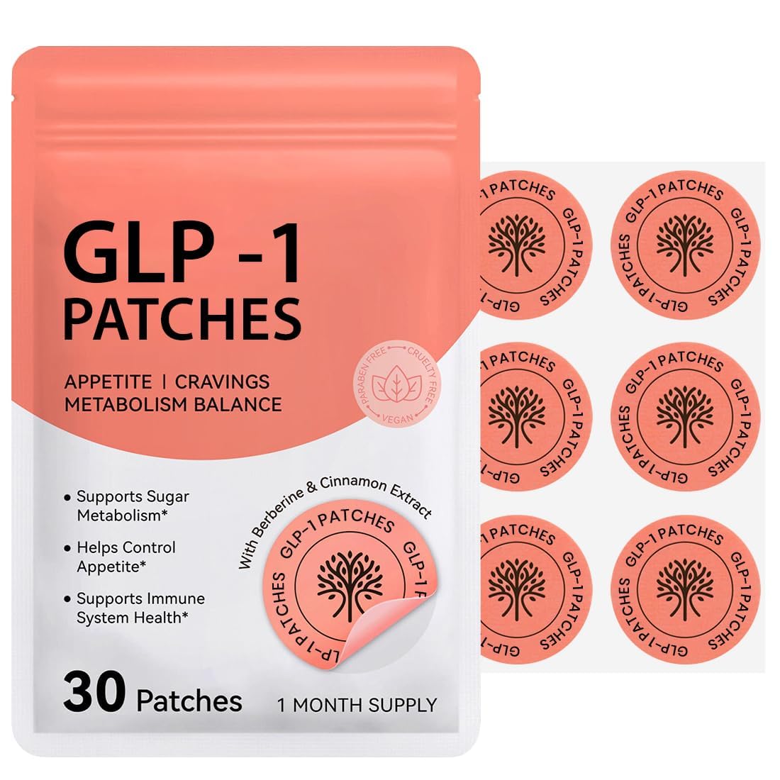 GLP-1 Support Patches for Appetite & Craving Control, Metabolism Balance  with Berberine & Cinnamon Extract, Vegan Transdermal Wellness Patches, 30  Count (1 Month Supply) : Amazon.in: Health & Personal Care