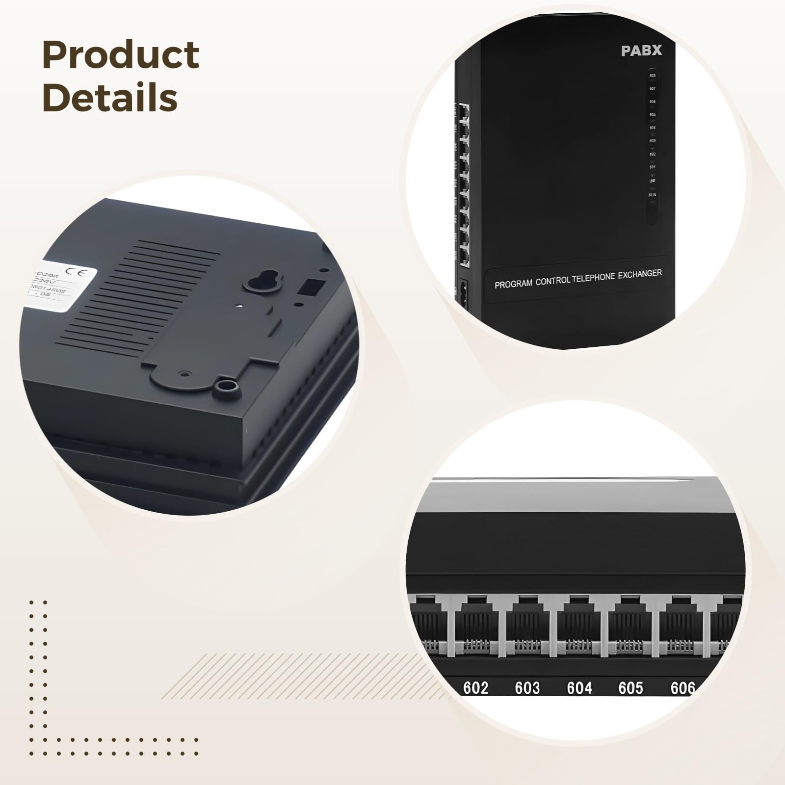 Office PBX System with 8 Extensions and 2 Co Lines, Digital Switchboard with Auto Attendant and Intercom