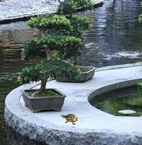 Miniatura 8 de Figuras en miniatura tortuga dorada de latón, 1 unidad, 1.4 x 1.0 x 0.4 in, mini amuletos de animales para decoración de arte de Feng Shui,