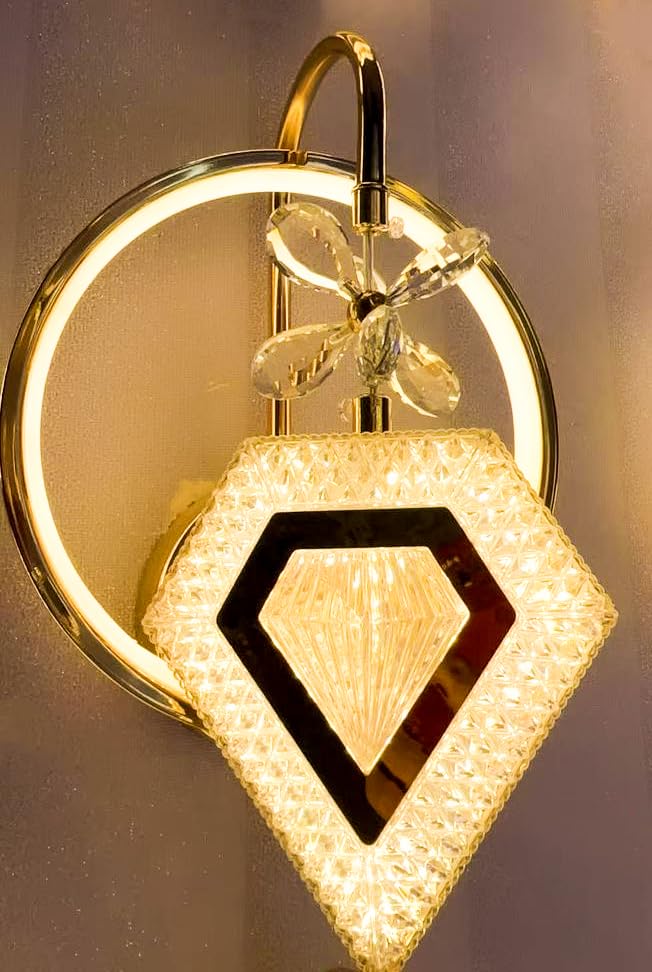 Image of kinis Diamond Shape Energy-Efficient LED Wall Sconce for Living Room Space-Saving LED Wall Light-Perfect for Any Room /Modern Style Led Wall Lamps for Bedroom /Led Wall Scone for Kitchen /Restaurants