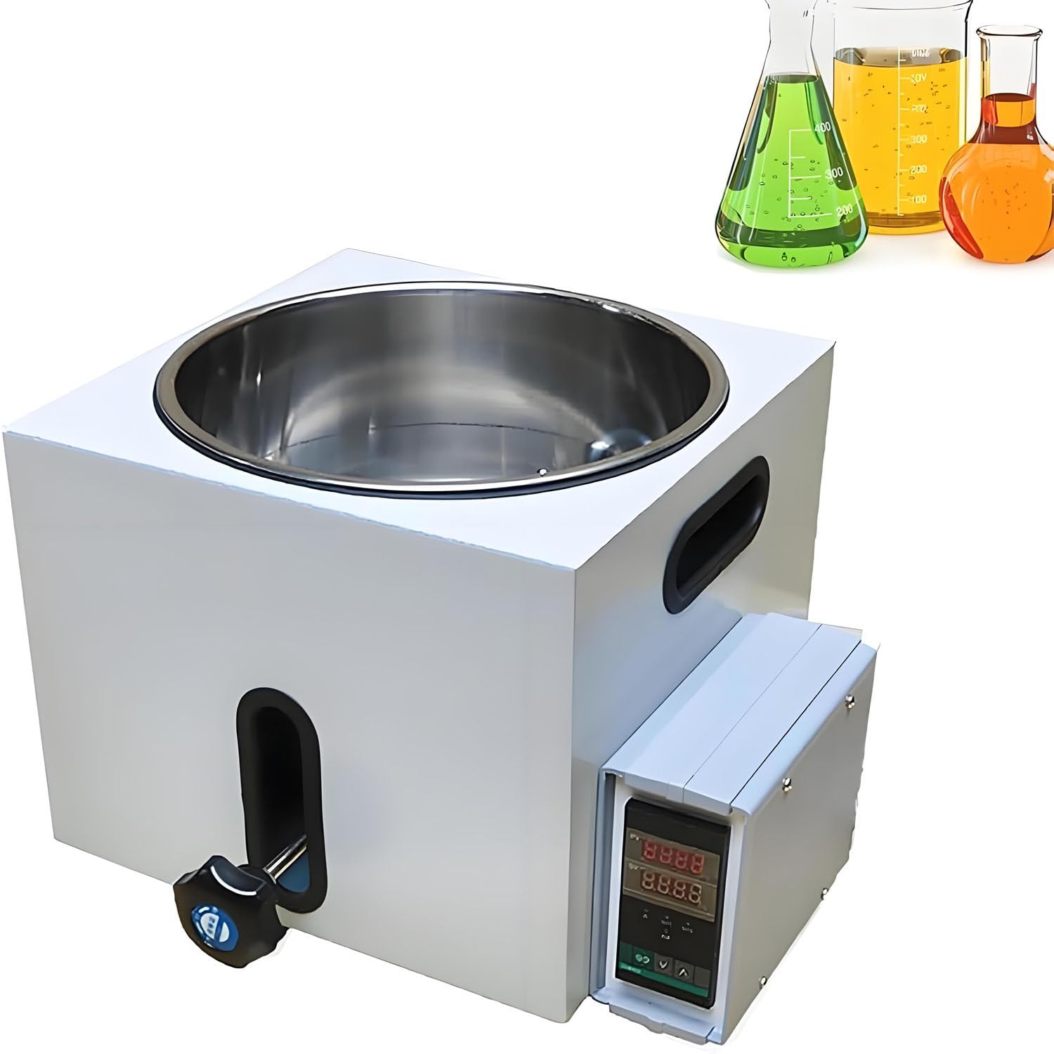 Baño María de Laboratorio con Elevador, baño de Agua y Aceite a Temperatura Constante, Control Inteligente de Temperatura, Pantalla LED, hasta 250 °C. 3L