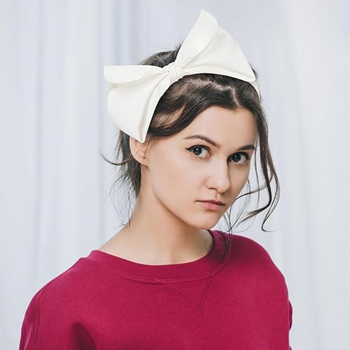 Miniatura 6 de WantGor Diademas de lazo para mujer, aro grande con lazo para el pelo, para mujer, turbante ancho anudado, banda para el cabello, accesorios para el