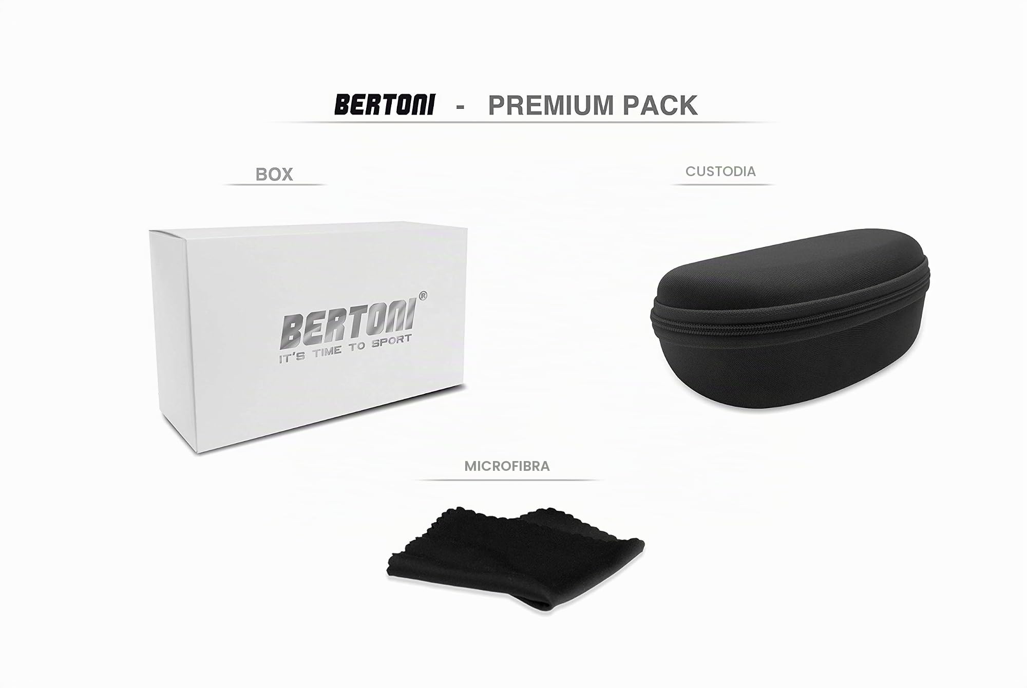 Bertoni Occhiali Sportivi Ciclismo MTB Running per Uomo Donna Lente Ampia Antifog mod. GEMINI