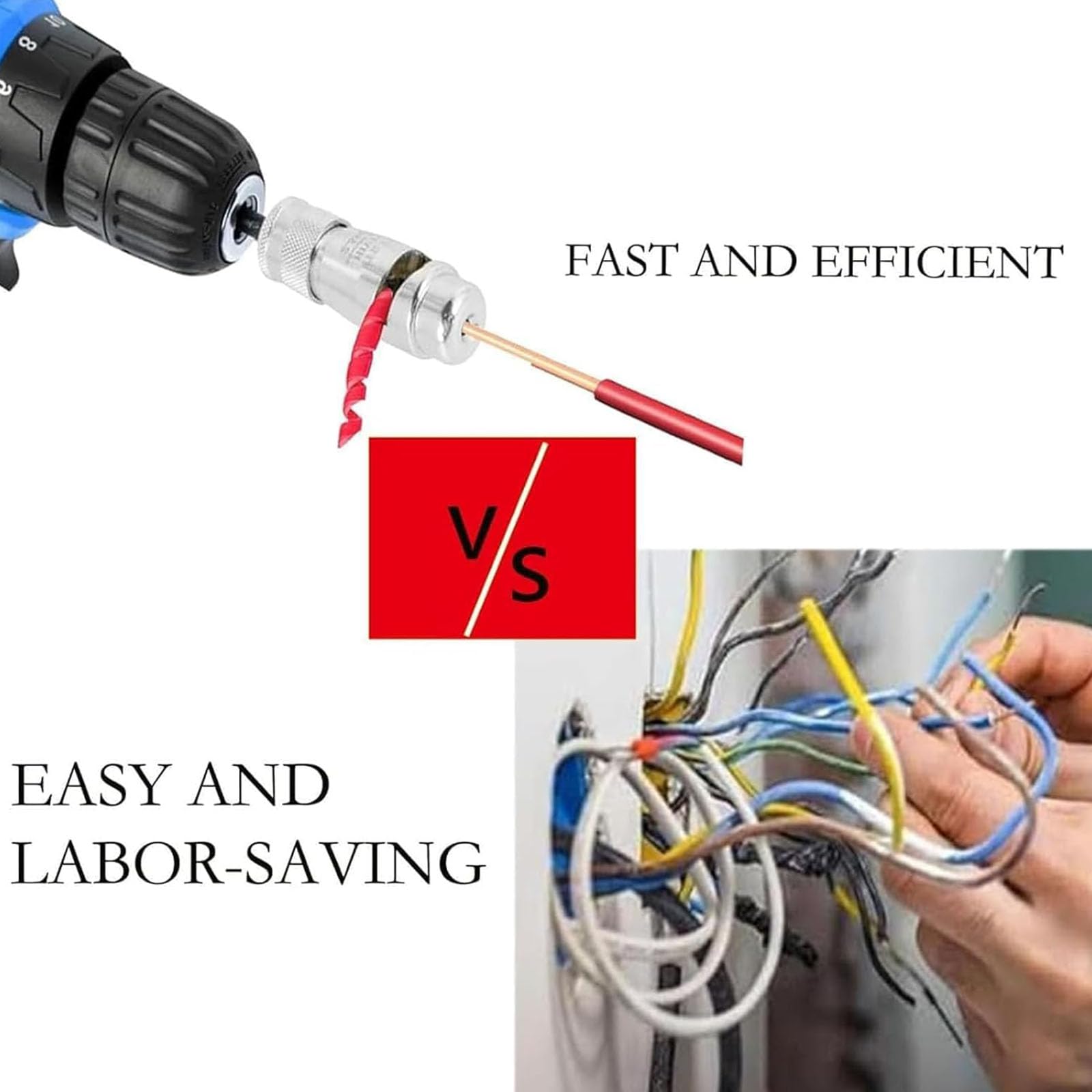 Wire Stripper For Drill – 5-in-1 AWG Stripping & Twisting Tool Set For 8-14 AWG Wires, Professional Electrician Tool