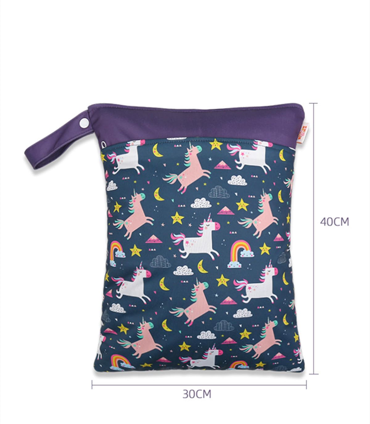 Daysskk 3 stück Nassbeutel Kindergarten Mädchen Windeltasche Wetbag Wasserdicht mit Reißverschluss Wäschebeutel für Kita Schwimmen Reisen 30 * 40 cm