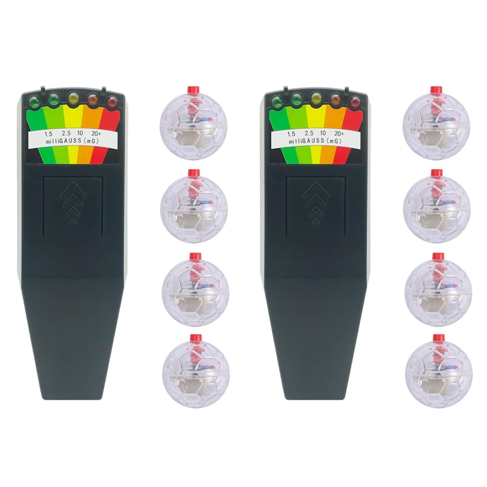Jnchdghwa Black 2X Ghost Equipment Kit, Emf Meter And 4 Pcs Motion Light Up Cat Balls, Emf Meter Detector Ghost Equipment