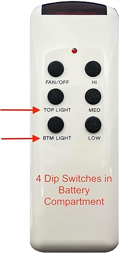 CHQ8BT7053T - Ventilador de techo con control remoto de 4 interruptores de inmersión versión con luz superior y BTM por MFP