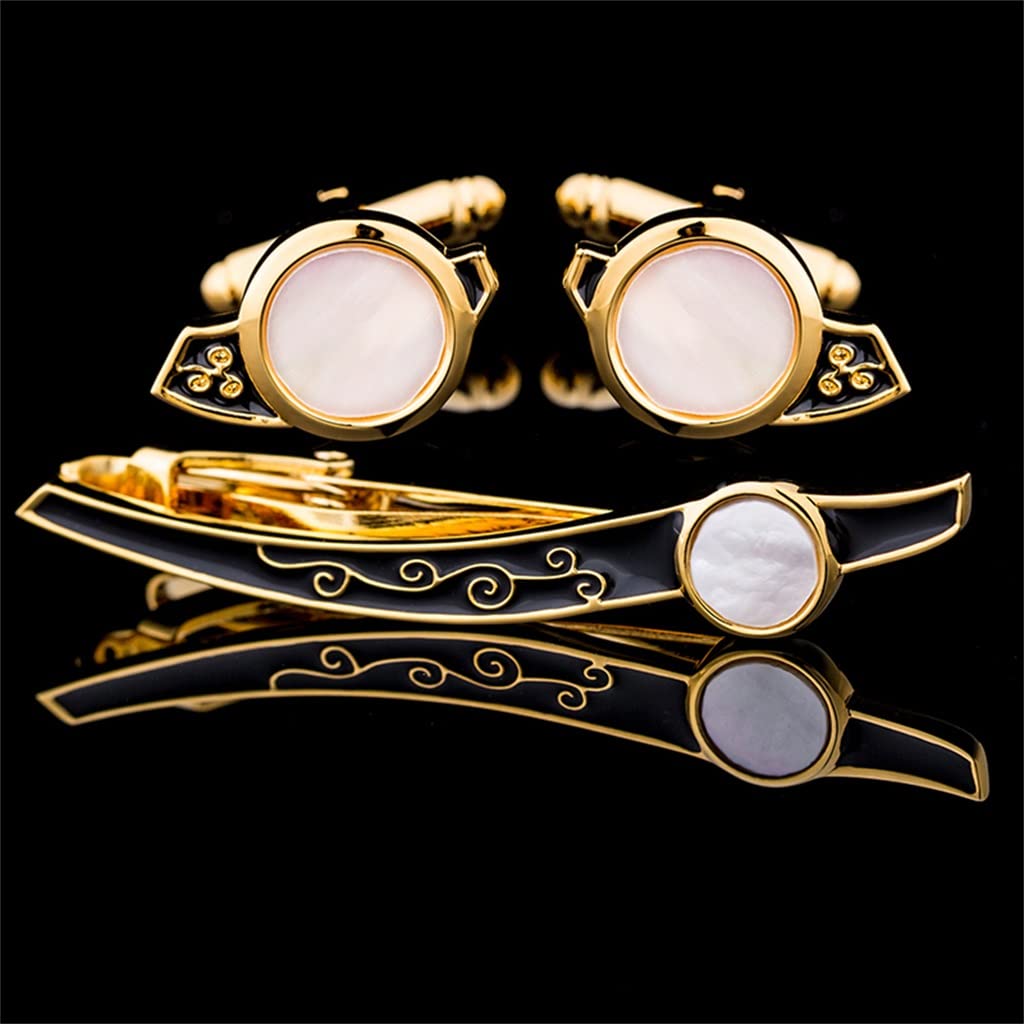 Manschettenknöpfe Krawattenklammern für Männer Manschettenknöpfe Krawattennadel Sets Manschettenknöpfe Gästehemd Dekorationen (Color : A, Size : 20 * 13mm)