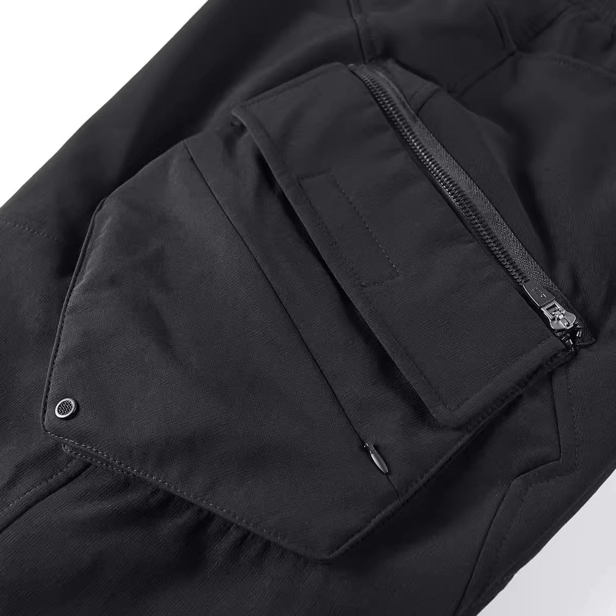 Loose Streetwear Summer Tactical Shorts Black with Multi Pockets and Elastic Waistband