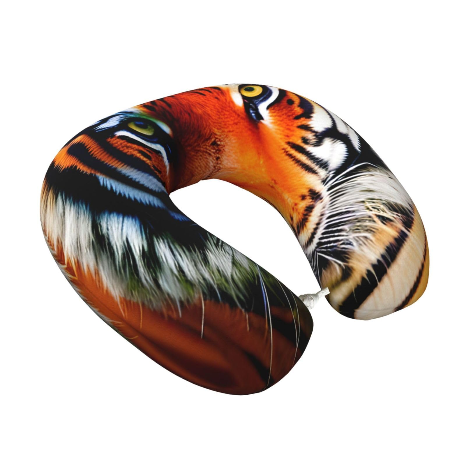 Yyoretp Tiger Stripes Orange Pattern Print Travel Pillow Pure Memory Foam Neck Pillows Portable Headrest for Airplane