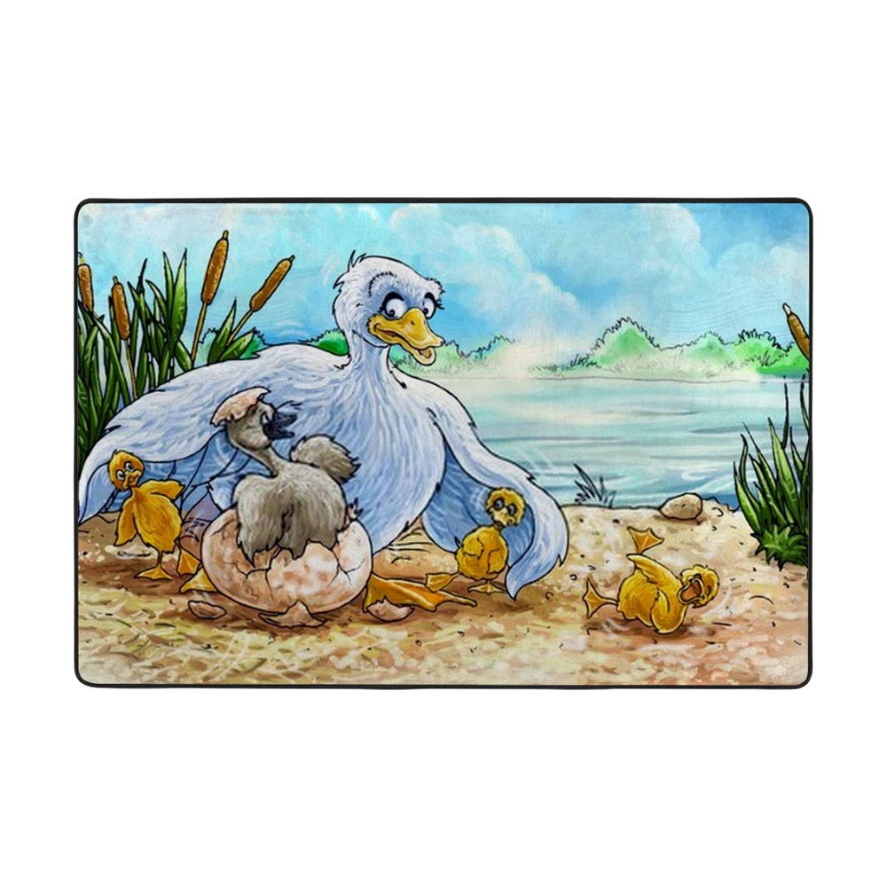 Tapis de jardin Andersen illustration The Ugly Duckling grand tapis salon velours corail