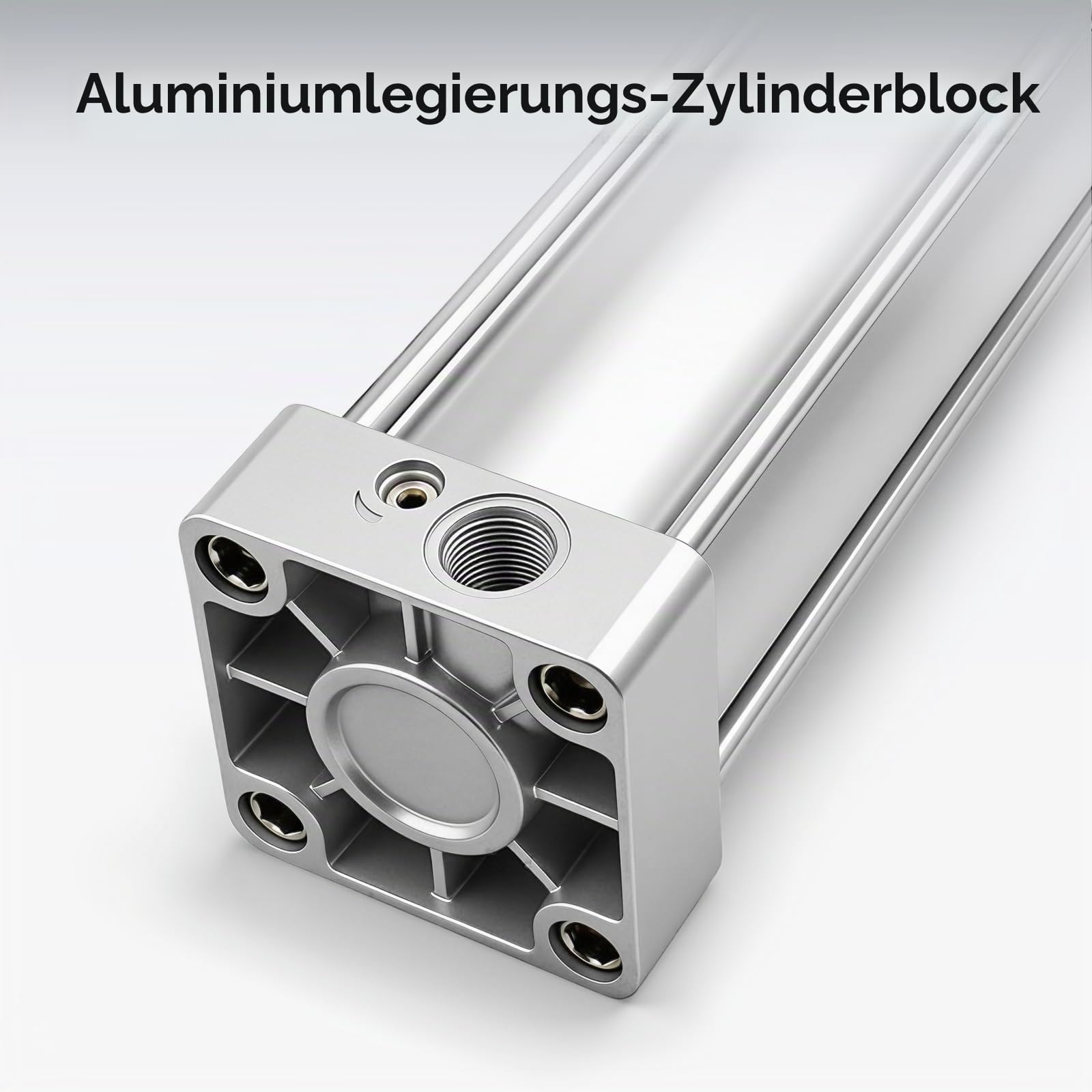 BAOMAIN SC 32 x 200 Pneumatikzylinder Set, Standardzylinder Doppeltwirkend mit 2 Schnellkupplungen, 32mm Bohrung, 200mm Hub, PT 1/8" Anschluss, M10x1,25 Gewinde, Luftzylinder für Industrie & Werkstatt
