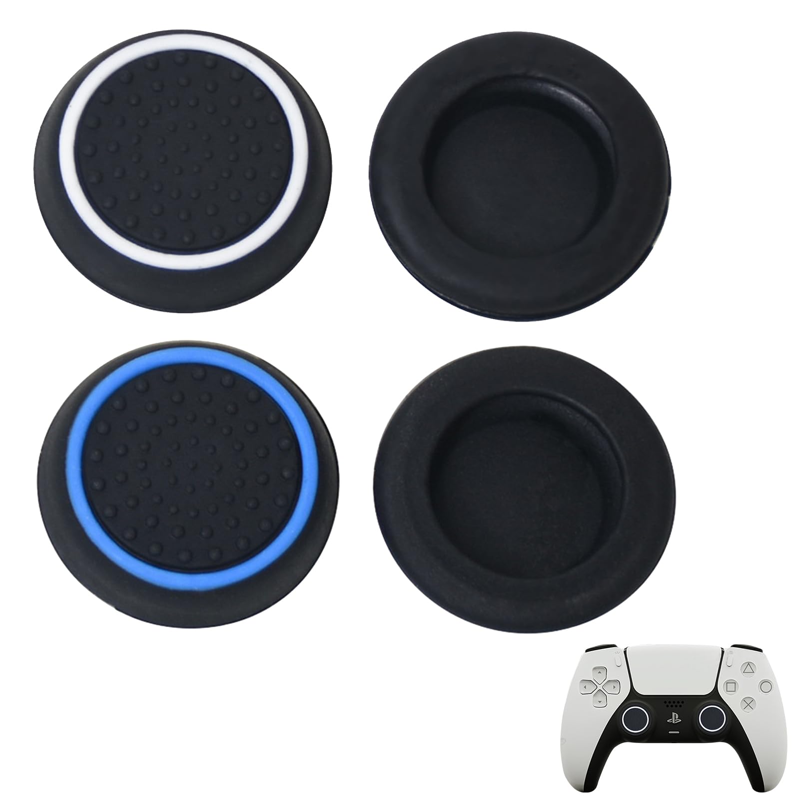 4pcs Silicone Thumb Cap for PS5 & PS4, Non-slip Silicone Controller Thumb Grips Cover Attachments, Controller Thumb Grips, Joystick Protection Accessories Compatible with Xbox etc
