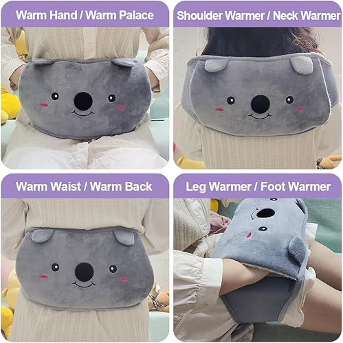 Miniatura 5 de Bolsa de agua caliente, bolsa de agua caliente de goma con cubierta suave para la cintura para cuello y hombros, espalda, manos, piernas, cintura