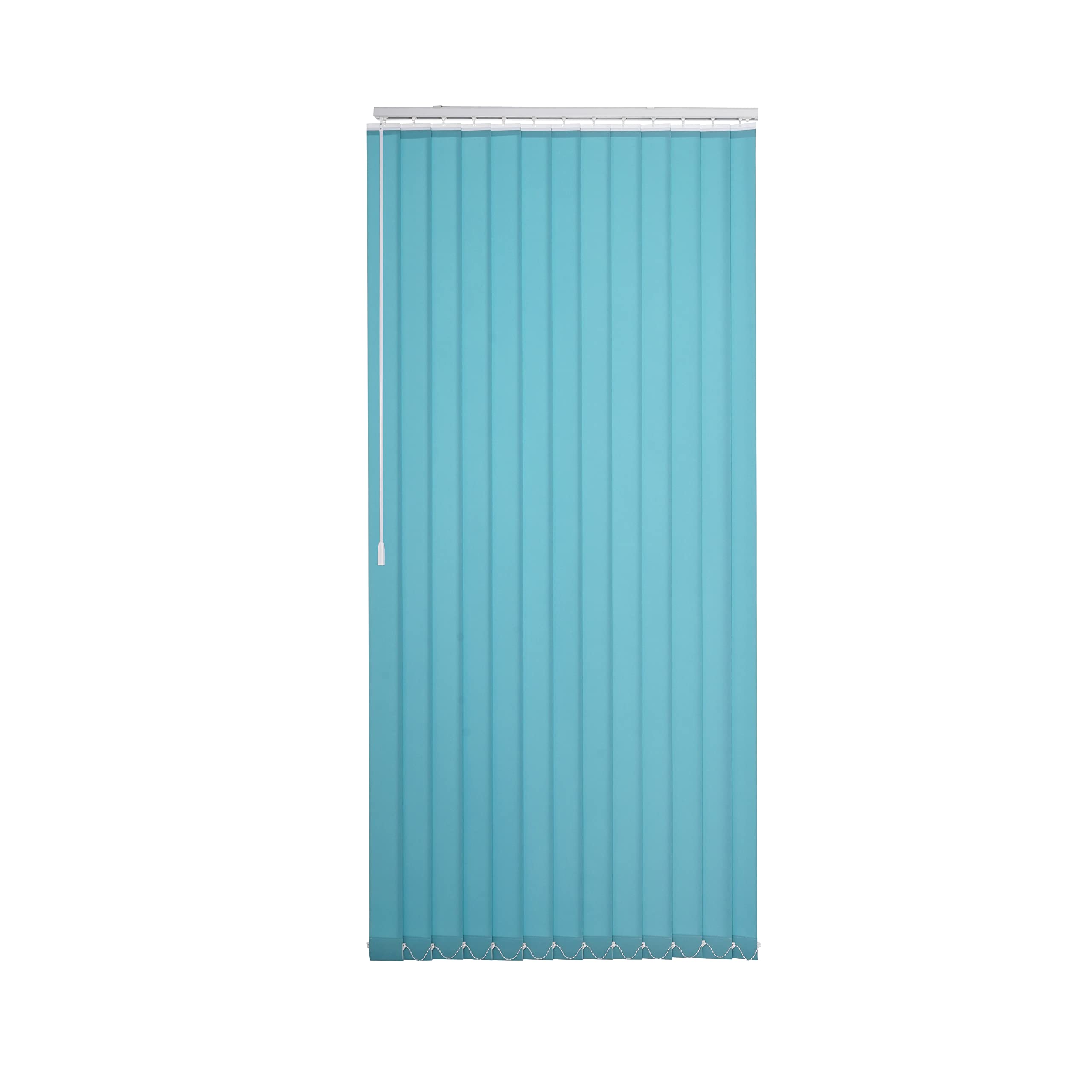 Ventanara® Lamellenvorhang durchgehende Schiene Komplettset Vertikaljalousie 89mm inkl. Montagematerial (Türkis (tageslicht), 250 x 250 cm)