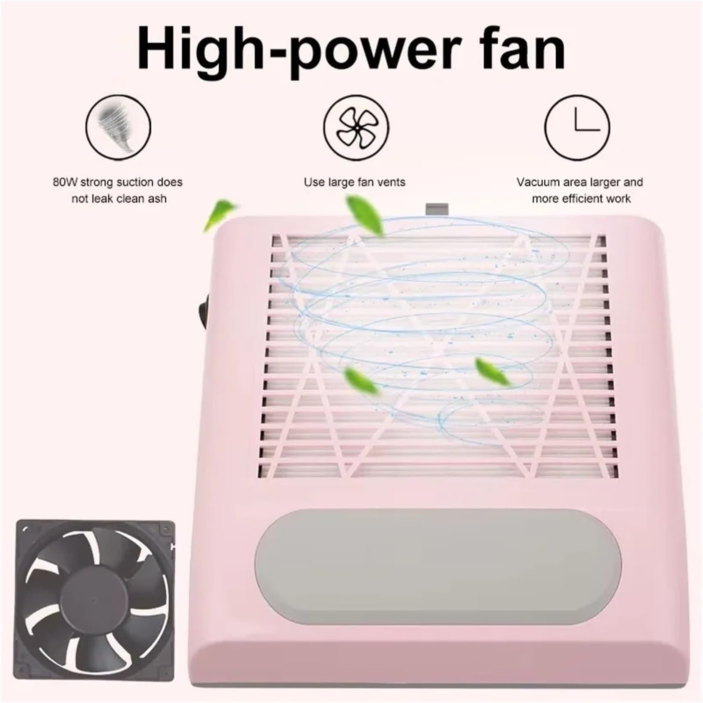 Nail Dust Collector, Professional Powerful Nail Duster Exhaust Fan for Nail Art Vacuum Collector Gel Nail Duster for Nail Art Salon Equipment,Manicure Dust Collector
