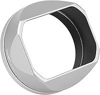 Haoge LH-X54W Square Metal Lens Hood for Fuji X100VI X100V w/49mm Adapter Ring - Silver Anti-Glare Protection