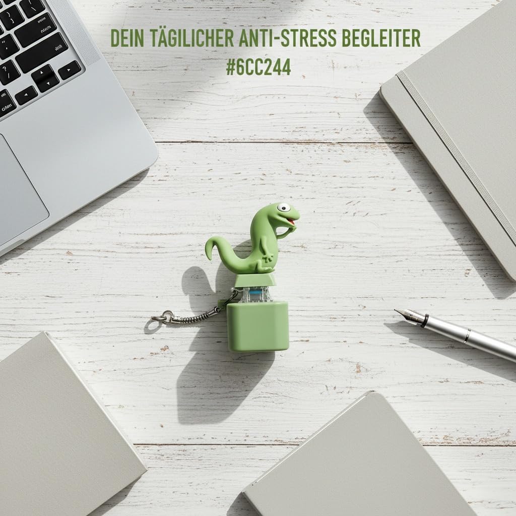 Lizard Button Keychain with Sound & Light - Rechargeable Fidget Toy for Stress Relief, Funny Keyboard Pendant, Interactive Anti-Stress Toy Gift for Children and Adults (3)