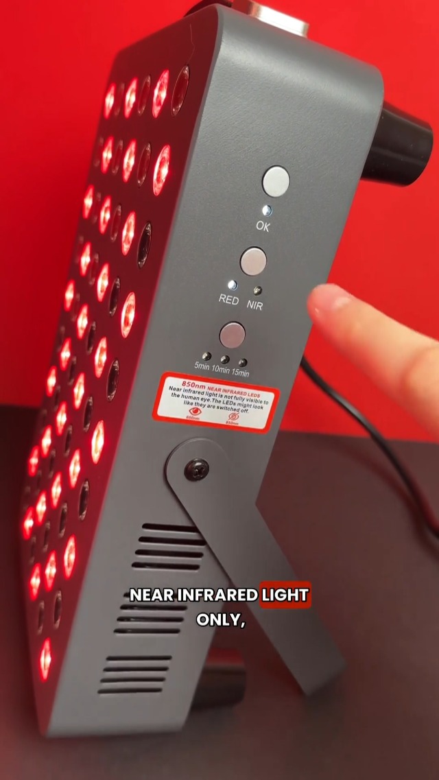 Image of Hooga HG300 Red Light Therapy Panel, 660nm Red & 850nm Near-Infrared Light, 60 LEDs, Built-in Timer, Adjustable Stand for Home Wellness