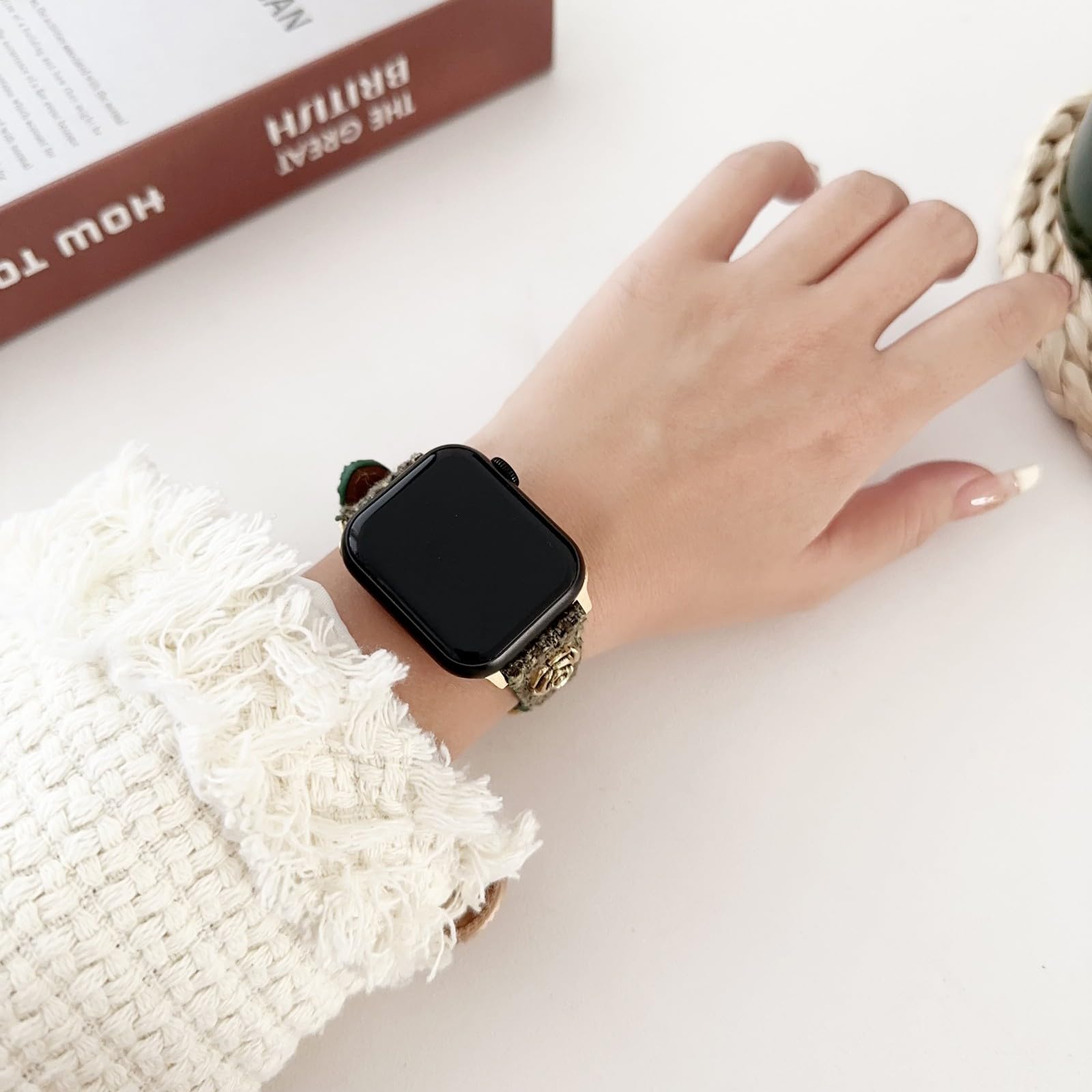 Compatibile con Watch Se 3/2/1 40 mm (colore bianco) cinturino in pelle sottile