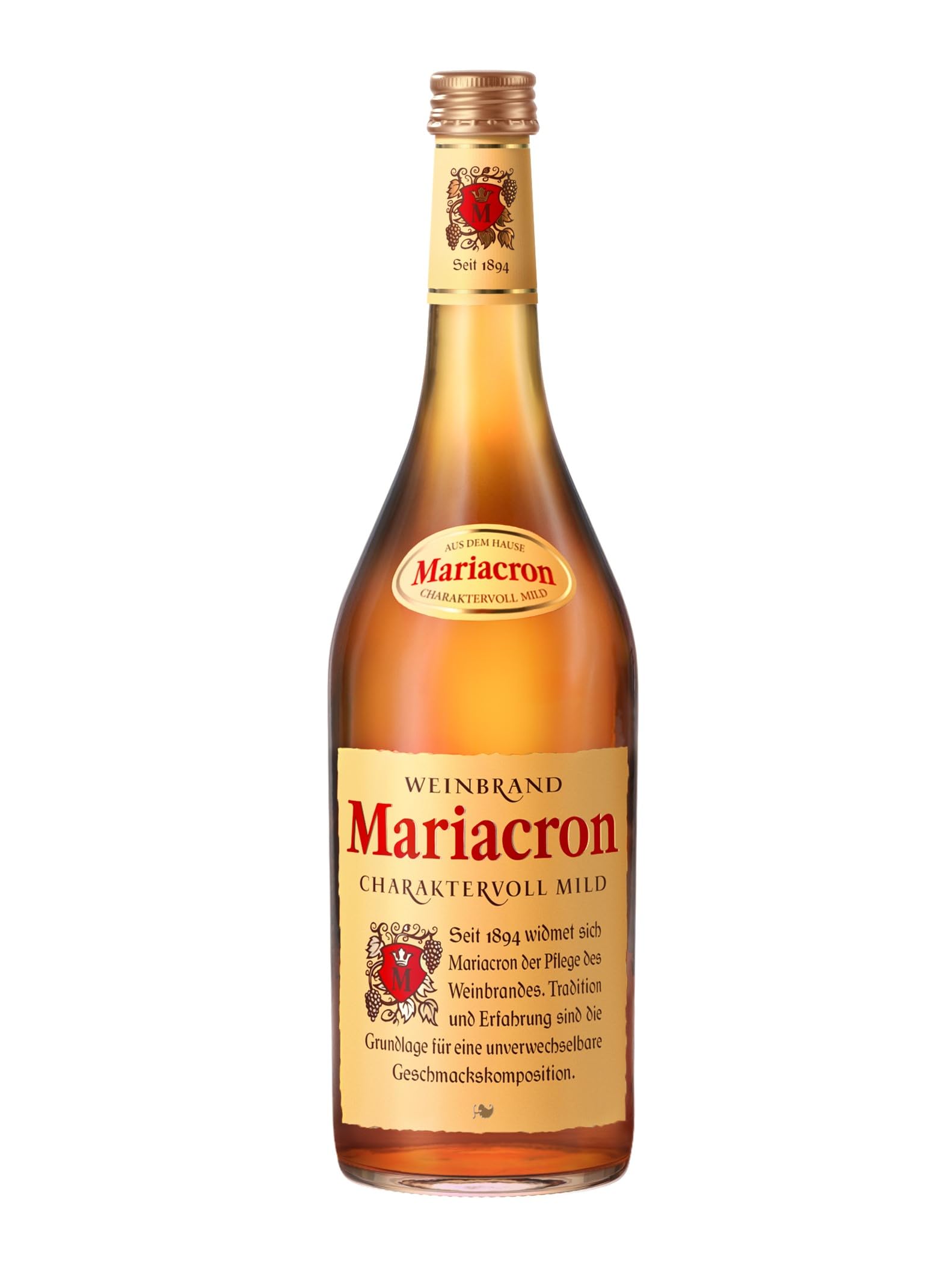 Mariacron Weinbrand - Charaktervoll und mild im Geschmack (1 x 0,7l)